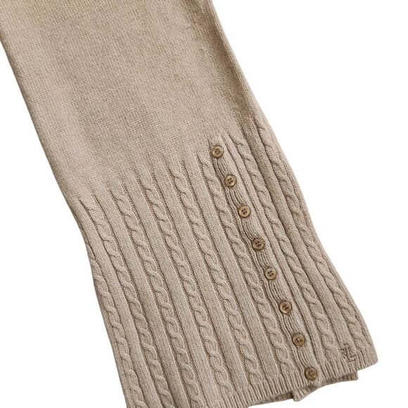 Lauren Ralph Lauren Scarf Wool Rabbit Hair Blend Tan Buttons Outerwear - Picture 1 of 6